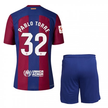 Jalkapallo Pelipaidat/Peliasut FC Barcelona Pablo Torre 32 Lasten Kotipelipaita 2023-24